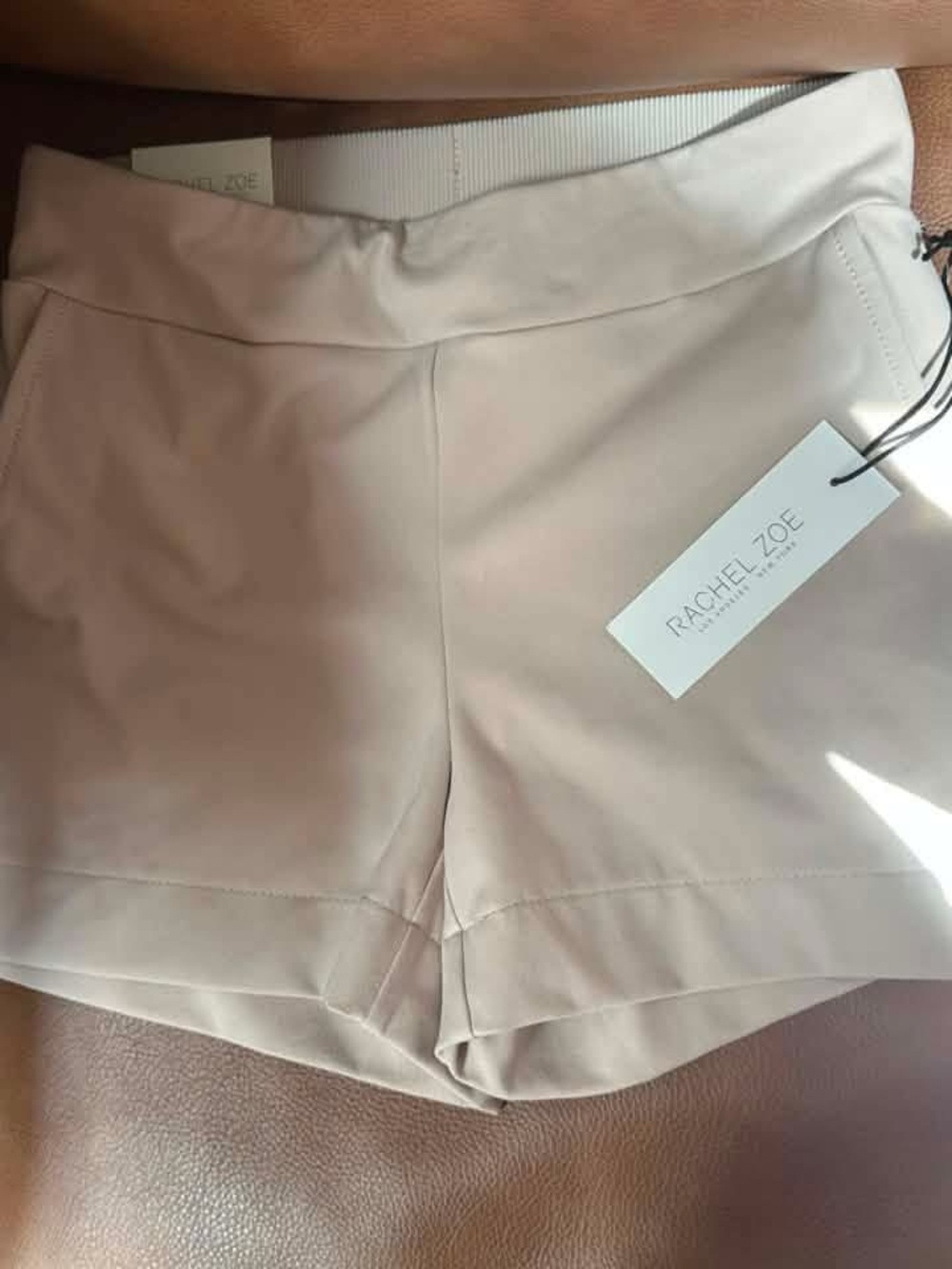 Rachel Zoe Beige High-Waist Tailored Women's Shorts